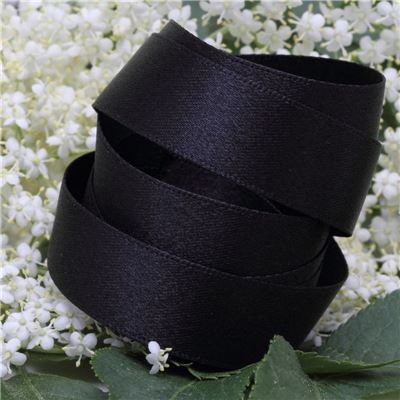 15mm Satin Ribbon - Black